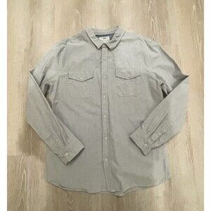 Garment Inspection 44MM Gray Work button-long sleeve shirt XL